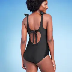 Tie Strap One Piece Maternity Swimsuit - Isabel Maternity by Ingrid & Isabel&trade; Black