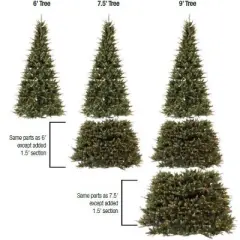 Northlight Pre-Lit Extend-A-Tree Adjustable Artificial Christmas Tree - 6' to 9' - Clear Lights