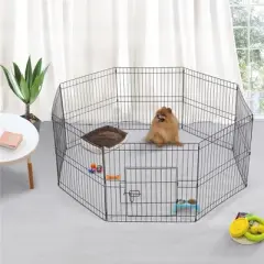 Yaheetech 24"H 8-Panel Metal Dog Playpen for Puppy