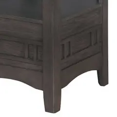 Round Counter Height Table with Pedestal Base and Extendable Dining Table Gray - Benzara