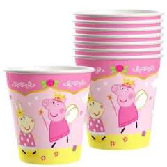 Treasures Gifted Princess Peppa Pig Cups - Princess Peppa Pig Party Supplies - 8 Pack