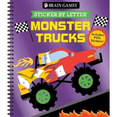 Brain Games - Sticker by Letter: Monster Trucks - by  Publications International Ltd & New Seasons & Brain Games (Spiral Bound)