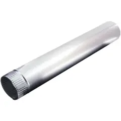 Deflecto&reg; 4-In. x 24-In. Rigid Aluminum Vent Pipe in Silver