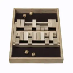 WE Games Double Sided Shut the Box Dice Board Game &ndash; 10 Number Flip Tiles in Natural Wooden Box &ndash; 14 inches (Made in USA), for Family and Adult Game