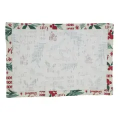 Saro Lifestyle Holly Christmas Cotton Placemats (Set of 4)