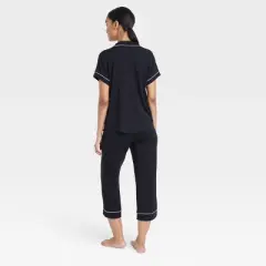 Women's Beautifully Soft Short Sleeve Notch Collar Top and Pants Pajama Set - Stars Above&trade;