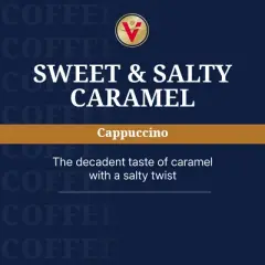 Victor Allen's Coffee Sweet and Salty Caramel Flavored Cappuccino, 72 Count, Single Serve K-Cup Pods for Keurig K-Cup Brewers Brewers