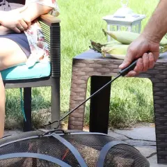 Sunnydaze Indoor/Outdoor Steel Camp Fire Pit or Fireplace Log Poker Stick Tool with Heat-Resistant Handle - 16"