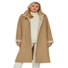 Jessica London Women&rsquo;s Plus Size Contrast Hood Raincoat