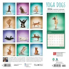 Browntrout 2024 Wall Calendar 12"x12" Yoga Dogs