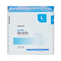 McKesson Ultra Adult Incontinence Brief L Heavy Absorbency Contoured, BRULLG, Heavy