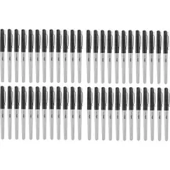 School Smart Fineliner Pen, 0.4 mm Ultra Thin Tip, Black, Pack of 48