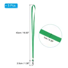 Unique Bargains Width Flat Neck Lanyards with Swivel Hook Clip for Name Tag Badges 5 Pcs