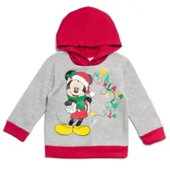 Disney Mickey Mouse Christmas Baby Fleece Pullover Hoodie and Jogger Pants Outfit Set