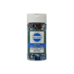 Mystic Sprinkles The Big Football Game - Blue, Silver & Black Sprinkle Mix 3oz