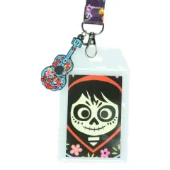 Disney Coco Good Vibes Only Lanyard with ID Holder and 2.5" Rubber Guitar Charm