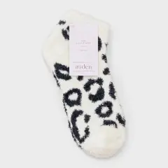 Women's Leopard Print Cozy Low Cut Socks - Auden&trade; 4-10