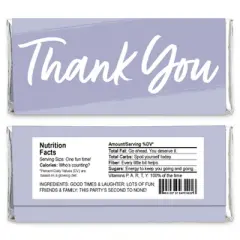 Big Dot of Happiness Purple Elegantly Simple - Candy Bar Wrapper Guest Party Favors - Set of 24