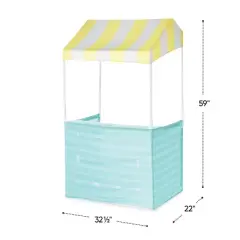 HearthSong 2-in-1 Indoor and Outdoor Lemonade and Market Pretend Play Stand for Kids' Imaginative Play