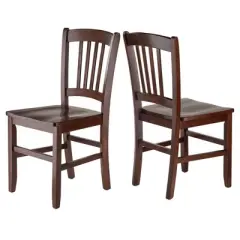 Set of 2 Madison Slat Back Chairs Walnut - Winsome