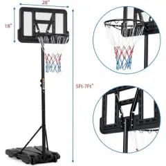 Basketball Stand Portable Adjustable Basketball Stand with Wheels for Kid Youth Adult Indoor Outdoor