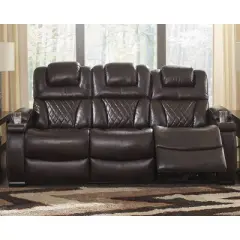 Warnerton Power Recliner Sofa with Adjustable Headrest Chocolate - Signature Design by Ashley