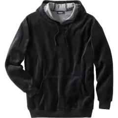 KingSize Men's Big & Tall Velour Long-Sleeve Pullover Hoodie