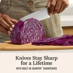 Calphalon 15pc Stainless Steel Cutlery Set with Sharper: Forged Knives, Knife Block, Hand Wash, Lifetime Warranty