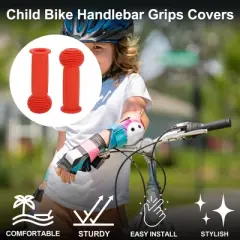 Unique Bargains Child Bike Handlebar Grips Covers 4.33" Orange 1 Pair