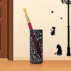 SONGMICS Umbrella Stand, Umbrella Holder, Steel Round Umbrella Rack Organizer Freestanding, for Canes Walking Sticks, Black