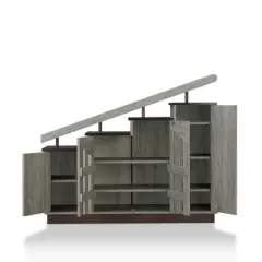 Barstead Wood Staircase Shoe Cabinet in Gray Oak - Furniture of America