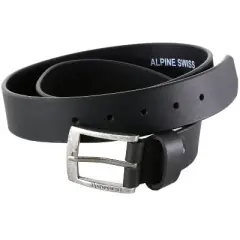 Alpine Swiss Mens Belt Genuine Leather Slim 1 1/4&rdquo; Casual Jean Belt Dakota Signature Buckle