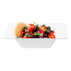 Smarty Had A Party 12 oz. White Square Plastic Soup Bowls - 120 pcs