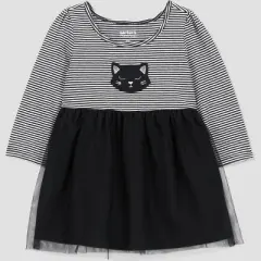 Carter's Just One You&reg; Baby Girls' Halloween Striped Cat Dress - Black