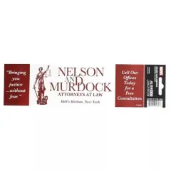Nerd Block Marvel Daredevil "Nelson and Murdock Attorneys at Law" Bumper Sticker