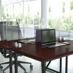 Emma and Oliver Clear Acrylic Desk Partition (Hardware Included)