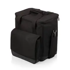 Picnic Time Six Bottle Wine Carrier and 2.25qt Cooler Tote - Black