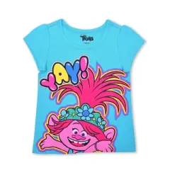 Trolls Girl's 3-Pack Barb and Poppy BFF Zip Up Hoodie, Short Sleeve Graphic Tee and Legging Pant Set for toddler
