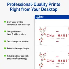 Avery Arched Business Cards, 2" x 3-1/2", Matte White, 80 Total