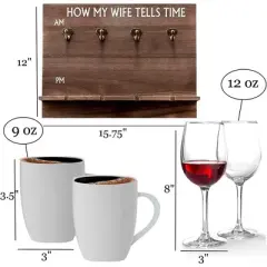 Bezrat How My Wife Tells Time Wooden Wine Rack