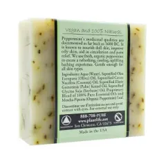 Plantlife Peppermint Bar Soap - Moisturizing and Soothing Soap for Your Skin - Hand Crafted Using Plant-Based Ingredients - Made in California 4oz Bar