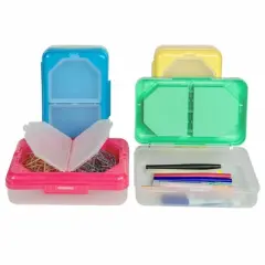 C-Line&reg; Storage Box, 3 Compartments, Assorted Colors