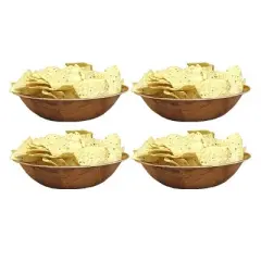 Winco Wooden Woven Salad Bowl Pack of 4