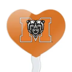 NCAA Mercer University Primary Logo Heart Love Cupcake Picks Toppers Decoration Set of 6