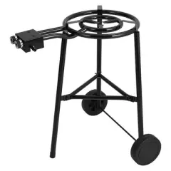 Paella Burner and Stand Set on Wheels - Complete Paella Kit for up to 14 -16 Servings with 18 inch Paella Pan