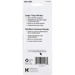 Acu-Life 7-Day Pill Reminder Large Yellow