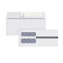 TOPS Self Seal Security Tinted Double Window Envelope 3.75" x 8.5" White 100/Pack (S1099-3PS)
