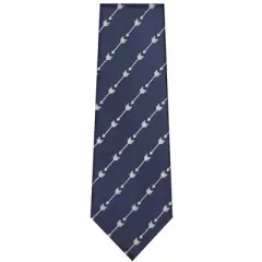 TheDapperTie Men's Navy Blue With Arrow Printed Necktie with Hanky