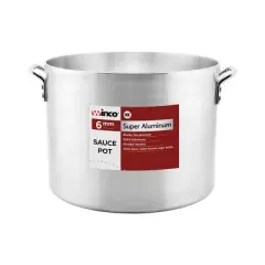 Winco Super Aluminum Sauce Pot, 6.0mm, 1.4" thick - 40 Quart