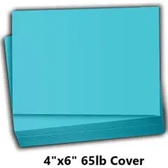Hamilco Colored Scrapbook Cardstock Paper 4x6 Card Stock Paper 65 lb Cover 100 Pack (Electric Blue)
